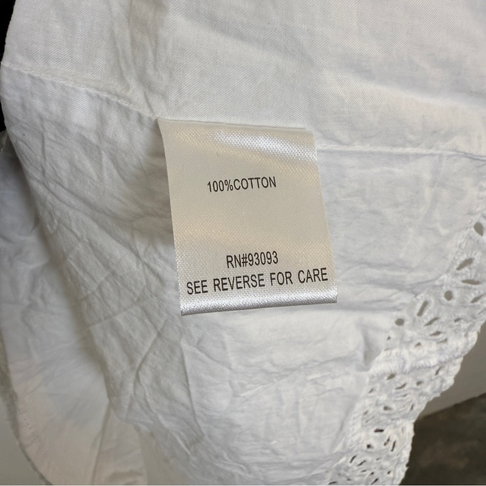 Tyler Böe Ingrid White Eyelet Dress Bell Sleeve Cotton Boho Babydoll Size S - Picture 6 of 10